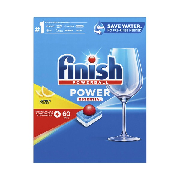 Finish Power Essential Auto Dishwash Tablets Lemon Sparkle | 60 pack