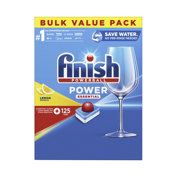 Finish Power Essential Auto Dishwash Tablets Lemon Sparkle | 125 pack