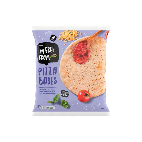 Coles I'M Free From Plain Pizza Base 2 Pack | 380g
