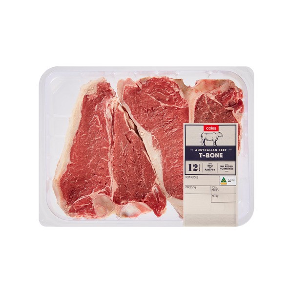 Coles Beef T Bone Steak | approx. 1kg