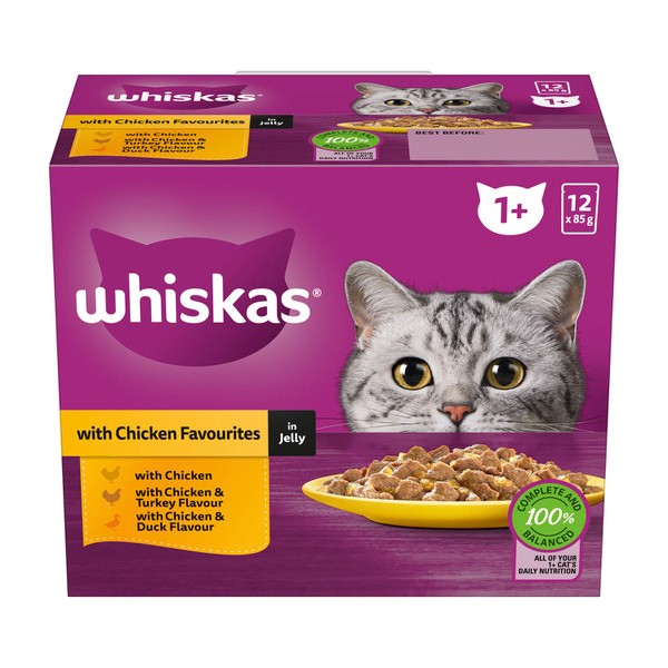Whiskas Favourites Chicken In Jelly Cat Food 12x85g | 12 pack