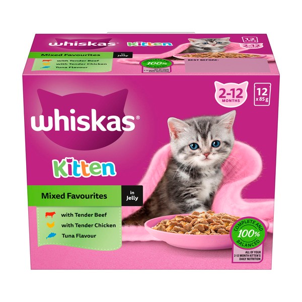 Whiskas Favourites Favourites Kitten Mixed In Jelly Cat Food 12x85g | 12 pack