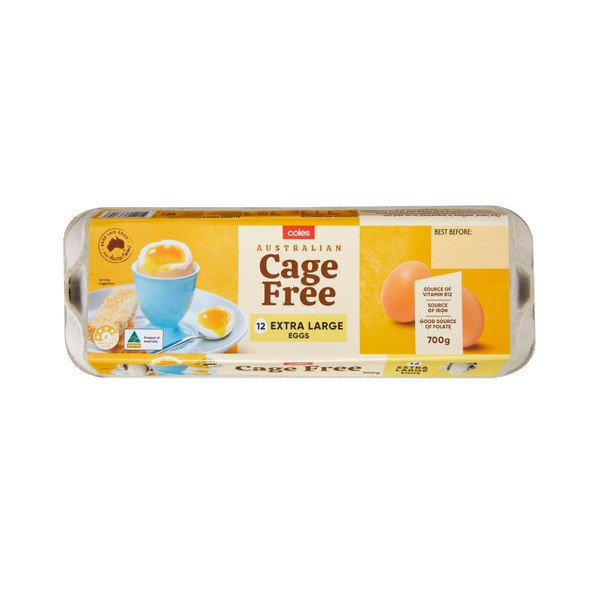 Coles Cage Free Eggs 12 Pack | 700g