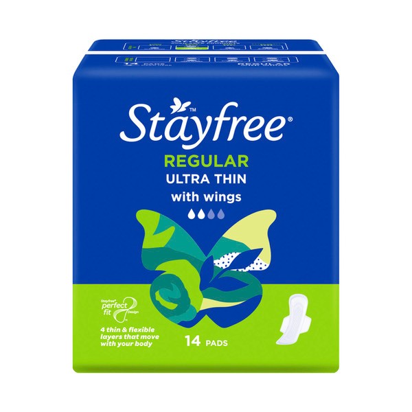 Stayfree Regular Pads With Wings | 14 pack