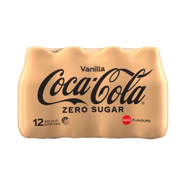 Coca-Cola Zero Sugar Vanilla Soft Drink Multipack Bottles 12x300mL | 12 pack