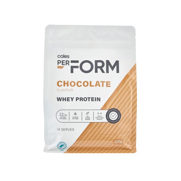 Coles Perform Whey Protein Powder Chocolate | 500g