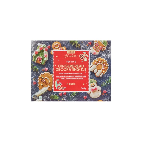 Coles Festive Gingerbread Decorating Kit 8 pack | 343g