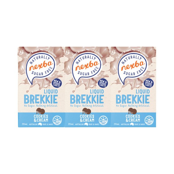 Nexba Liquid Brekkie Cookies & Cream 3x250mL | 750mL