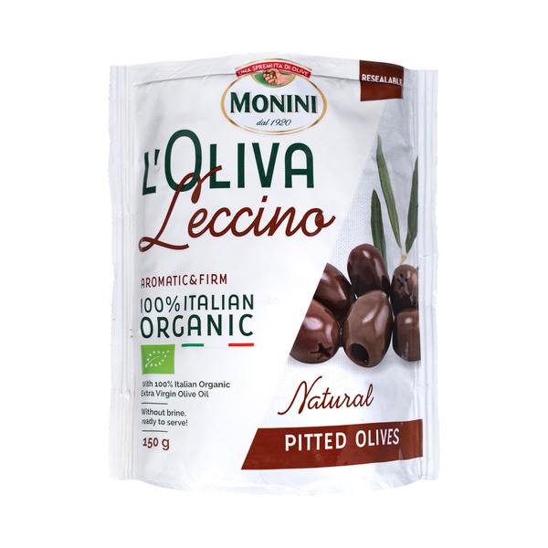 Monini Organic Olives Black Pitted Leccino | 150g