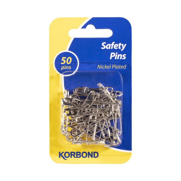 Korbond Silver Safety Pins Assorted Sizes | 1 pack