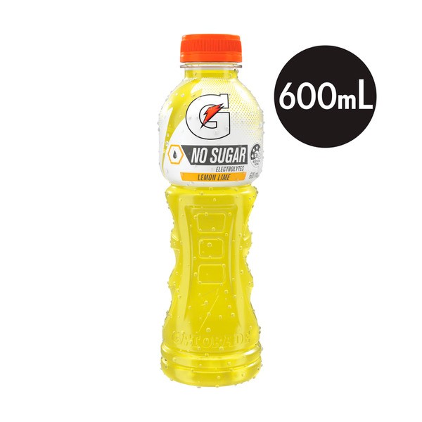 Gatorade Sports Drinks Sugar Free Lemon Lime Electrolyte Bottle | 600mL