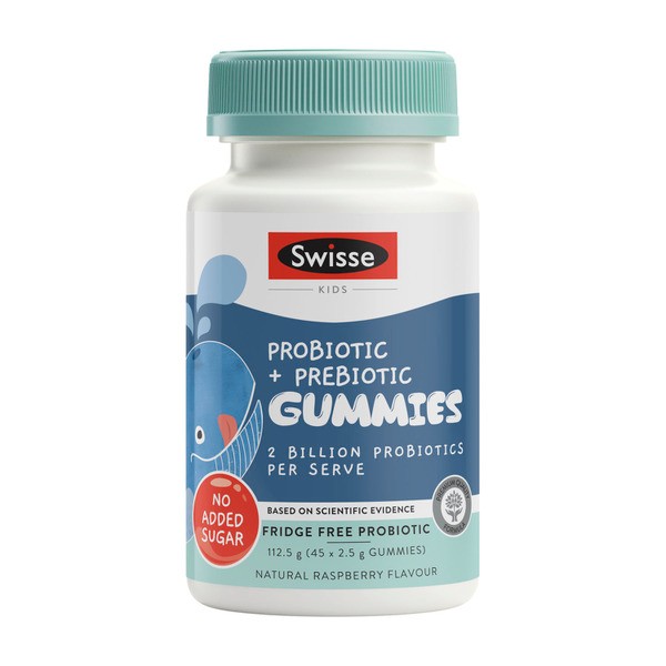 Swisse Kids Probiotic + Prebiotic Gummies 2 Billion Probiotics Per Serve | 45 pack