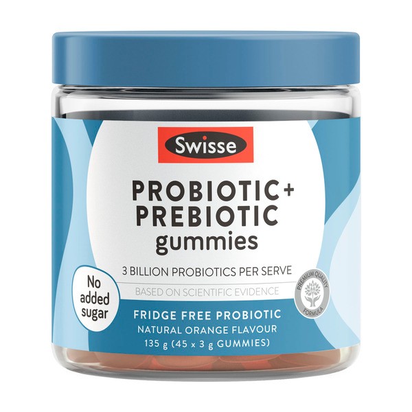 Swisse Probiotic + Prebiotic Gummies 3 Billion CFU of probiotics per serve | 45 pack