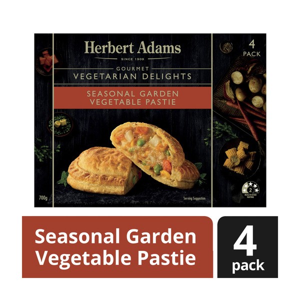 Herbert Adams Seasonal Garden Vegetable Pastie 4 pack | 700g