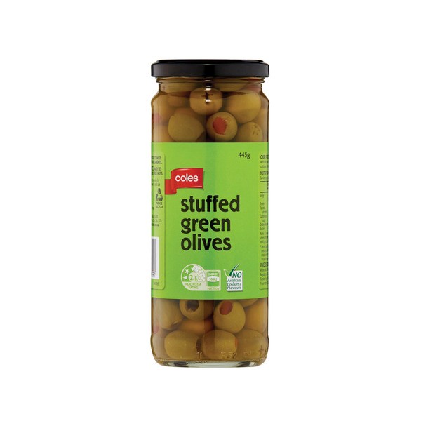 Coles Stuffed Green Olives | 445g