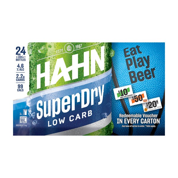 Hahn Super Dry Bottle 330mL | 24 Pack
