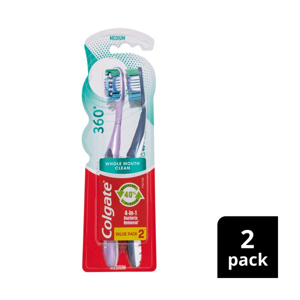 Colgate 360 Degree Value Pack Medium Toothbrush | 2 pack