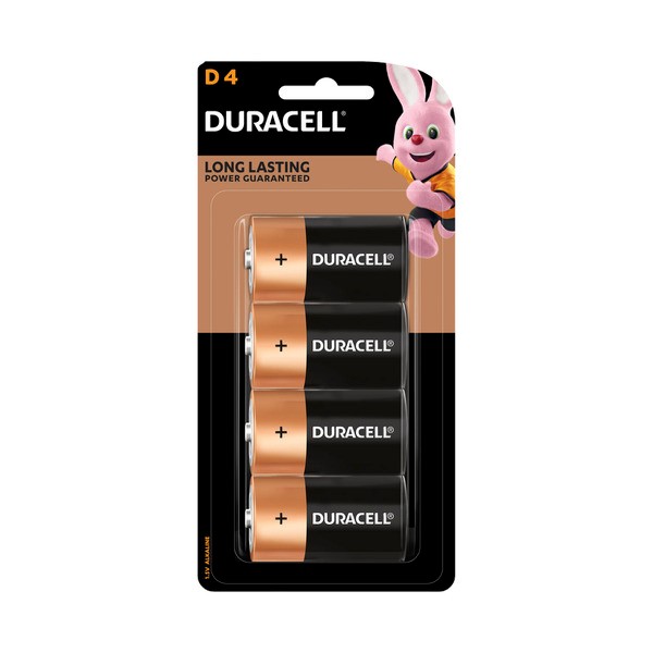 Duracell Coppertop D4 Batteries | 4 pack
