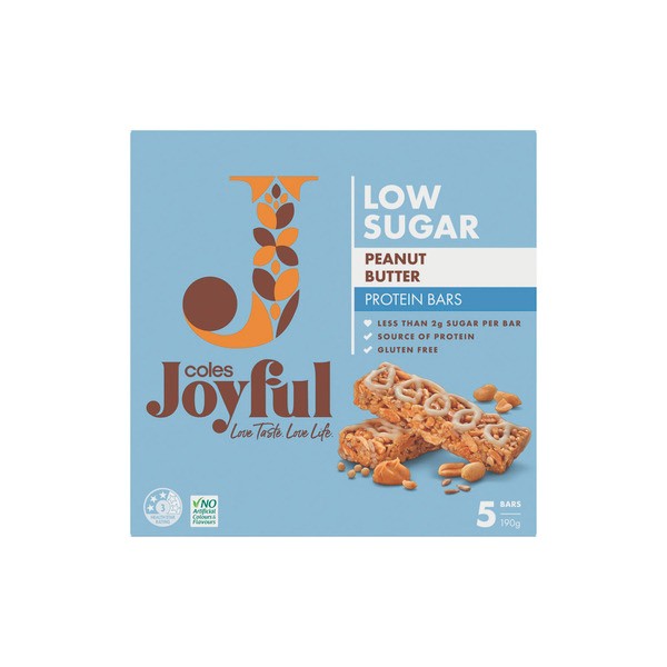 Coles Joyful Protein Bar Peanut Butter 5 Pack | 190g