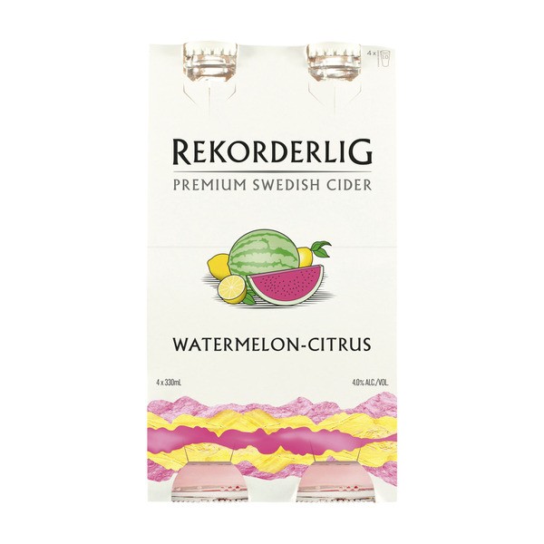 Rekorderlig Watermelon-Citrus Cider Bottle 330mL | 4 Pack