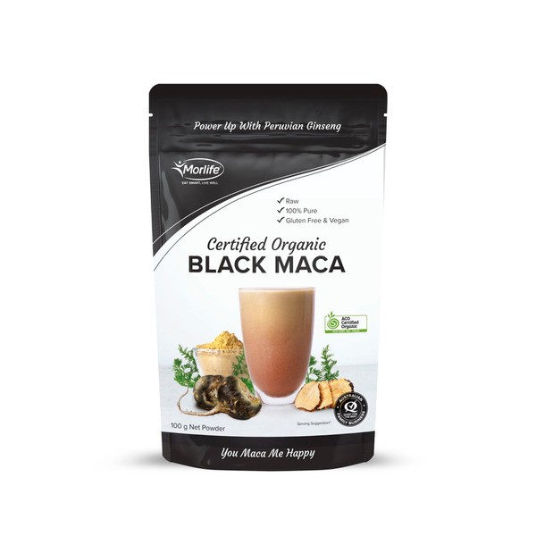 Morlife Certified Organic Black Maca Powder | 100g