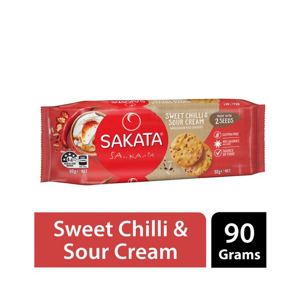 Sakata Wholegrain Rice Cracker Sweet Chilli Sour Cream | 90g