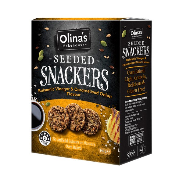 Olinas Seeded Snackers Crackers Caramelised Onion | 140g