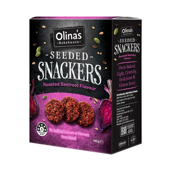 Olinas Seed Snackers Crackers Roast Beetroot | 140g