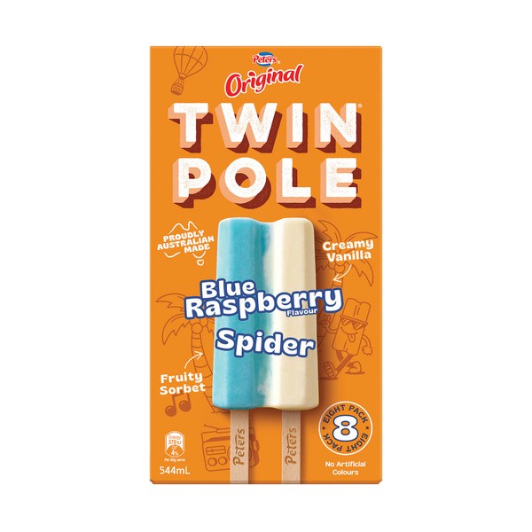 Peters Original Twin Pole Blue Rasp Spider 8 Pack | 592mL