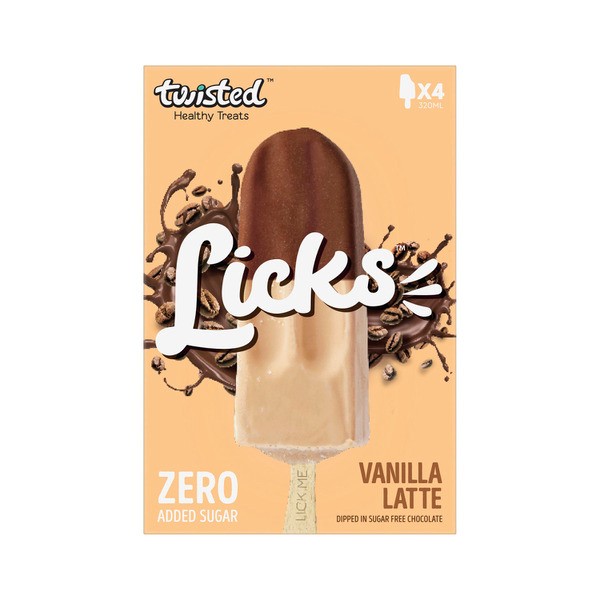 Twisted Licks Vanilla Latte Dipped Zero Added Sugar 4 Pack | 320mL