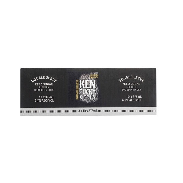 Kentucky Bourbon Double Serve & No Sugar Can 375mL | 10 Pack