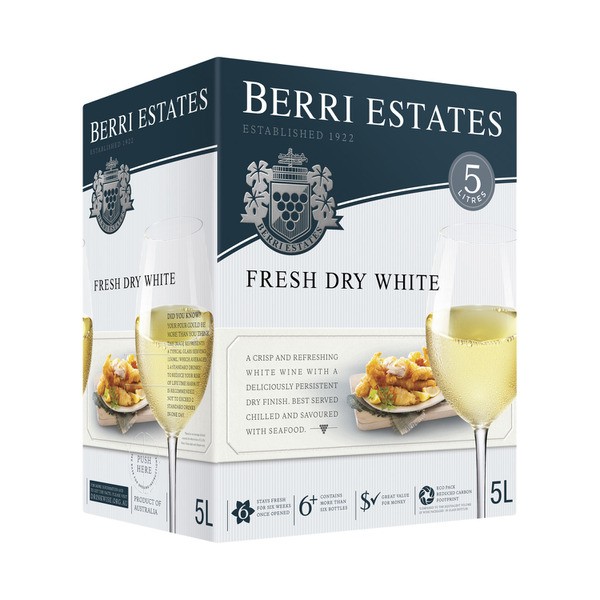 Berri Fresh Dry White Cask 5L | 1 Each