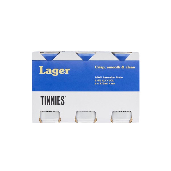 Tinnies Lager Can 375mL | 6 Pack