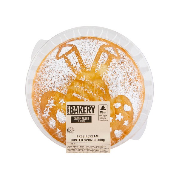Coles Bakery Traditional Cream Filled Dusted Sponge | 380g