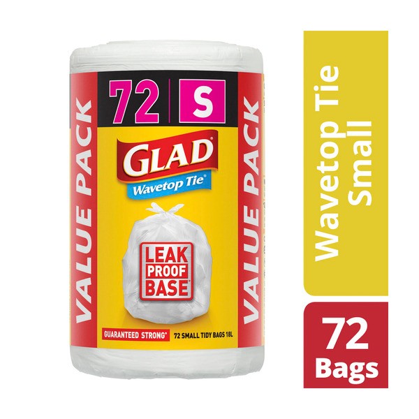 Glad Kitchen Tidy Bags Wavetop Tie Small | 72 pack