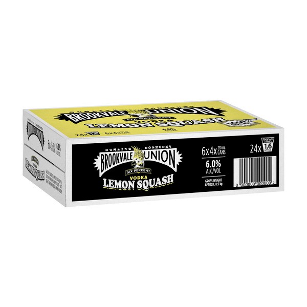 Brookvale Union Vodka Lemon Squash Can 330mL | 24 Pack