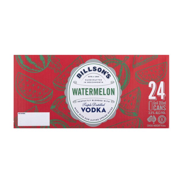 Billson's Watermelon Vodka Mixed Drink Can 355mL | 24 Pack