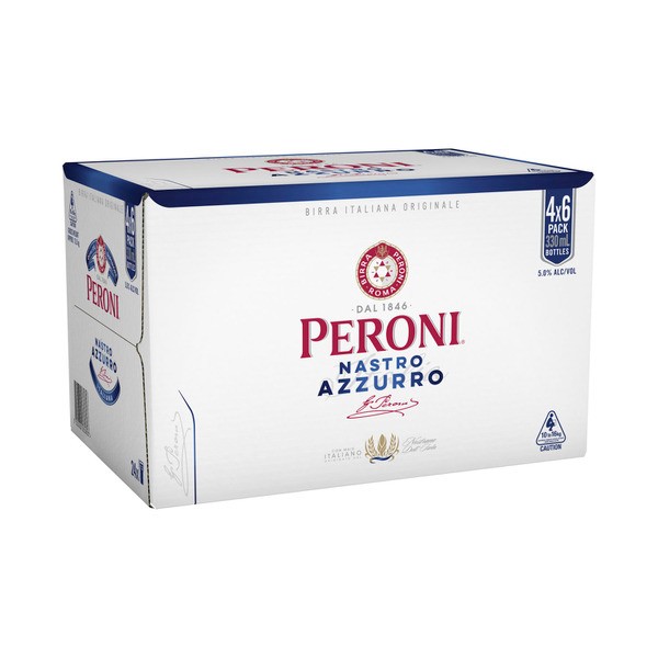 Peroni Nastro Azzurro 5% Bottle 330mL | 24 Pack