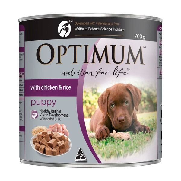 Optimum Chicken & Rice Puppy Wet Dog Food Can | 700g