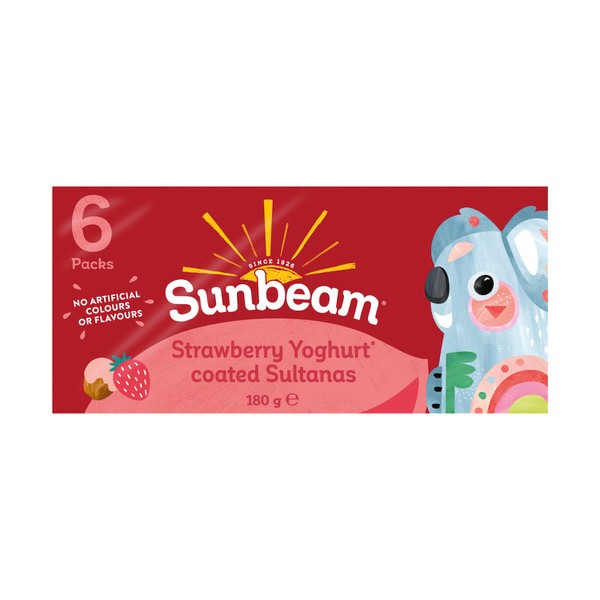 Sunbeam Strawberry Yoghurt Covered Sultanas 6x40g | 6 pack