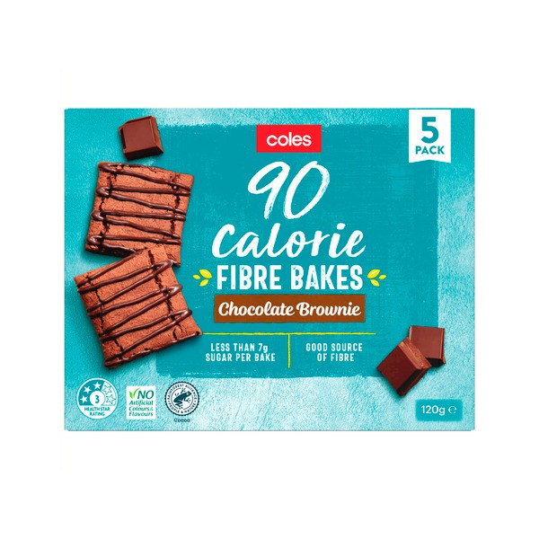 Coles 90 Calorie Fibre Bakes Choc Brownie | 120g