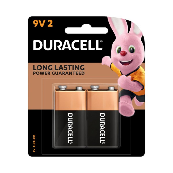 Duracell Coppertop Alkaline 9V Batteries | 2 pack