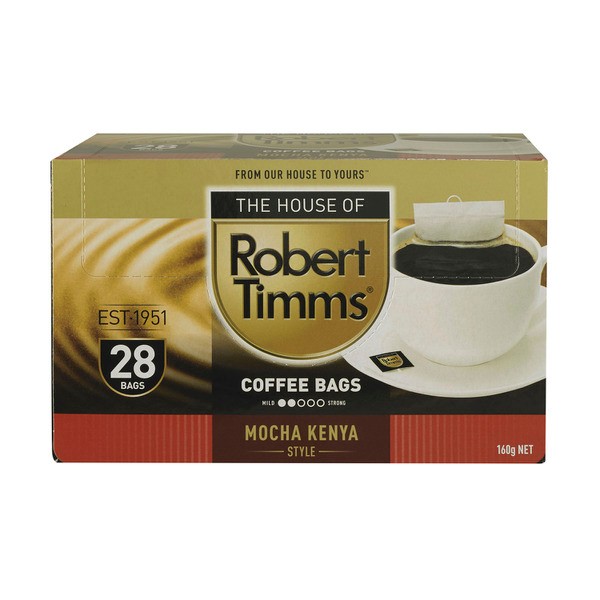 Robert Timms Mocha Kenya Style Coffee Bags 160g | 28 Pack