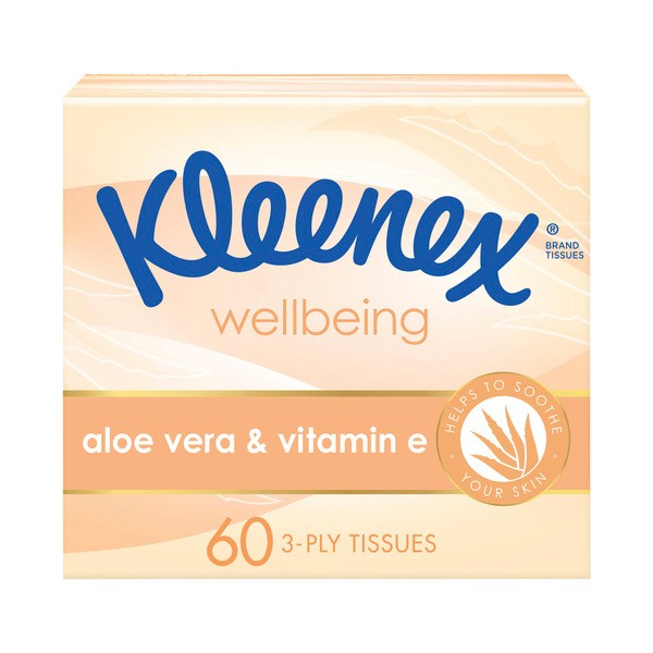 Kleenex Aloe Vera & Vitamin E  3 Ply Facial Tissues Cube | 60 Pack