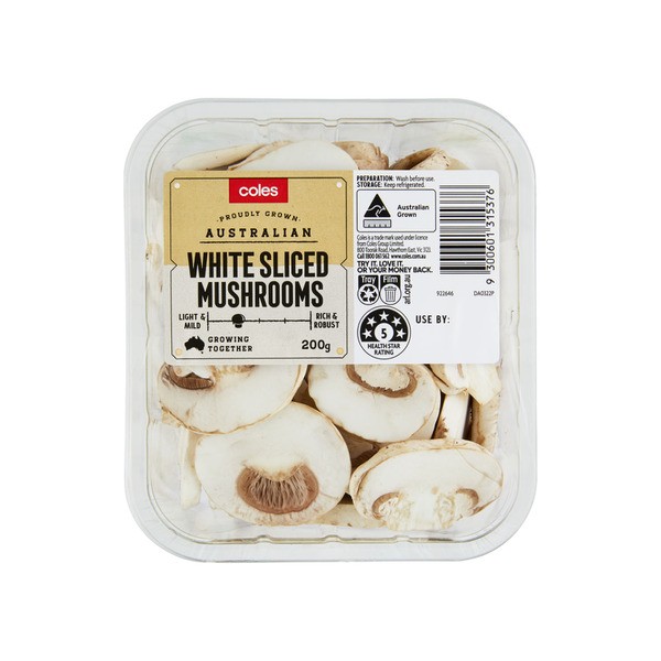 Coles Sliced Mushrooms | 200g