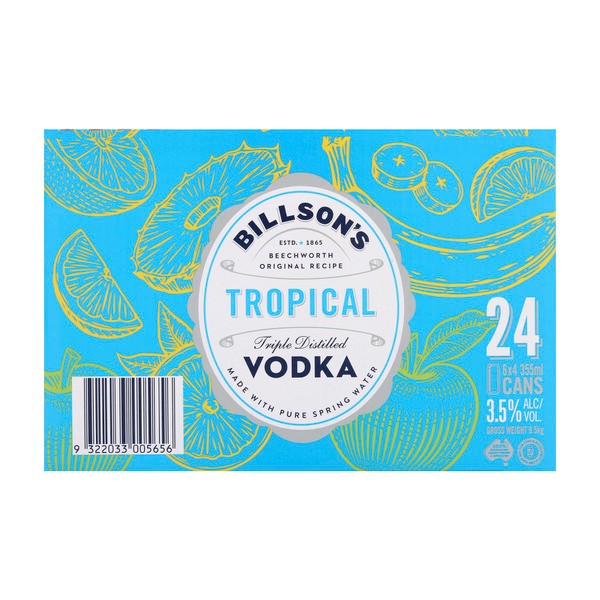 Billson's Tropical Punch Vodka Mixed Drink Can 355mL | 24 Pack
