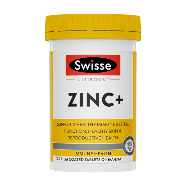Swisse Ultiboost Zinc+ Contains Zinc For Immune System Health Support | 120 pack