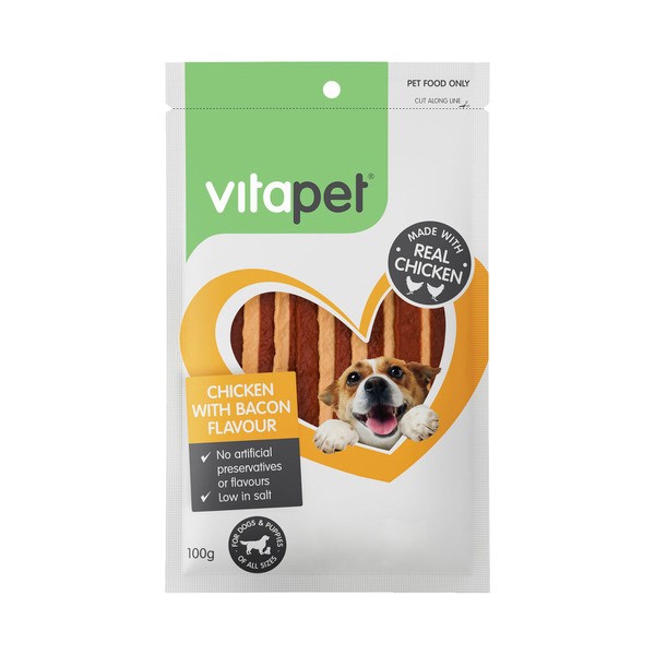 Vitapet Jerhigh Chicken & Bacon Dog Treats | 100g