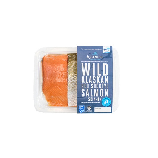 Agrios Wild Alaskan Red Sockeye Salmon Portions Skin On | 220g