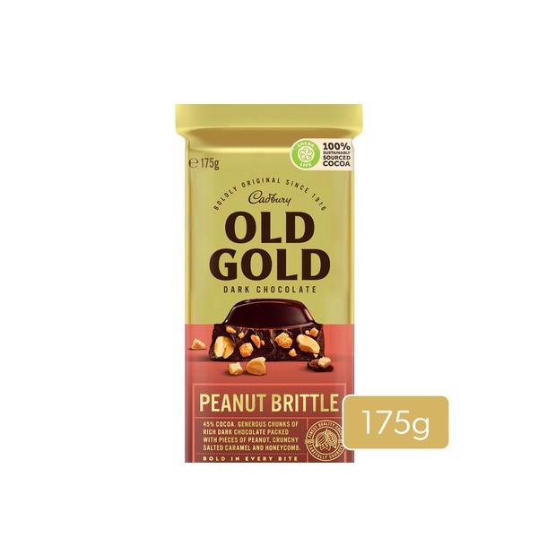 Cadbury Old Gold Peanut Brittle Dark Chocolate Block | 175g